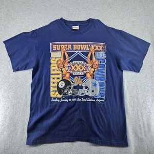Super Bowl‎ 30 XXX Cowboys Vs Steelers 1996 Tempe Single Stitch T Shirt  L